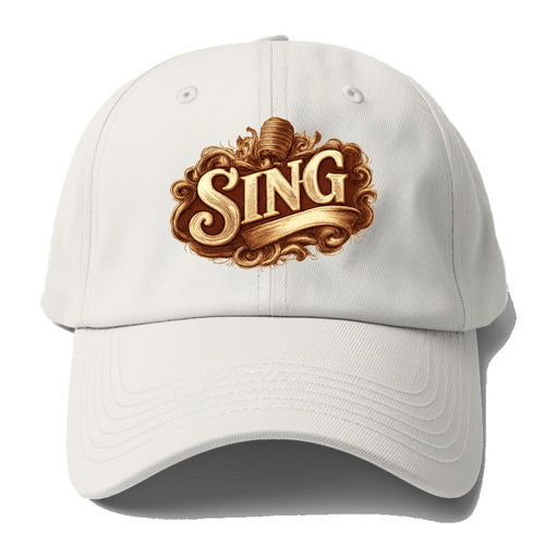Bold typography design - SING - vocal expression, musical soul - Baseball Cap