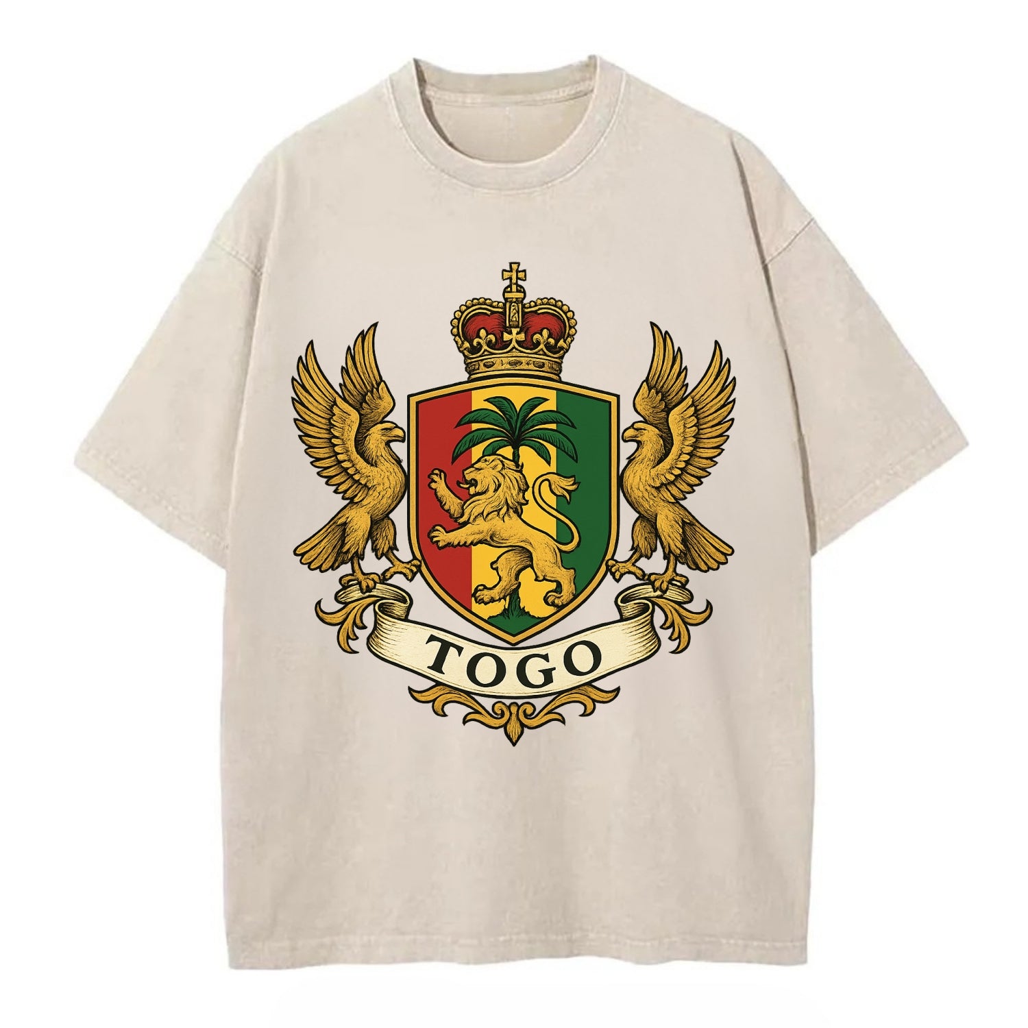 Togo Heritage Badge  - Vintage T-shirt - Off White