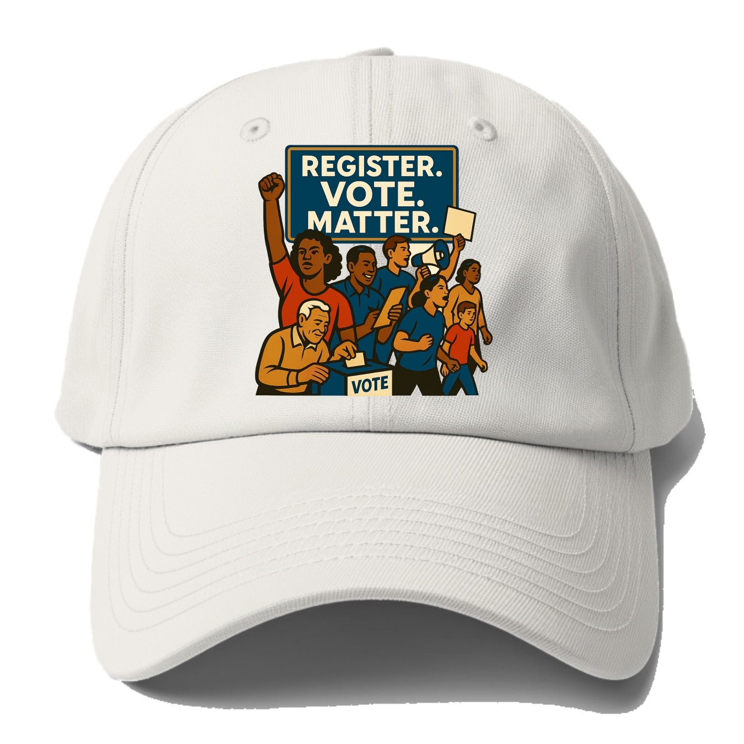 Voter registration drive bringing community together - "Register. - Baseball Cap For Big Heads - Off White