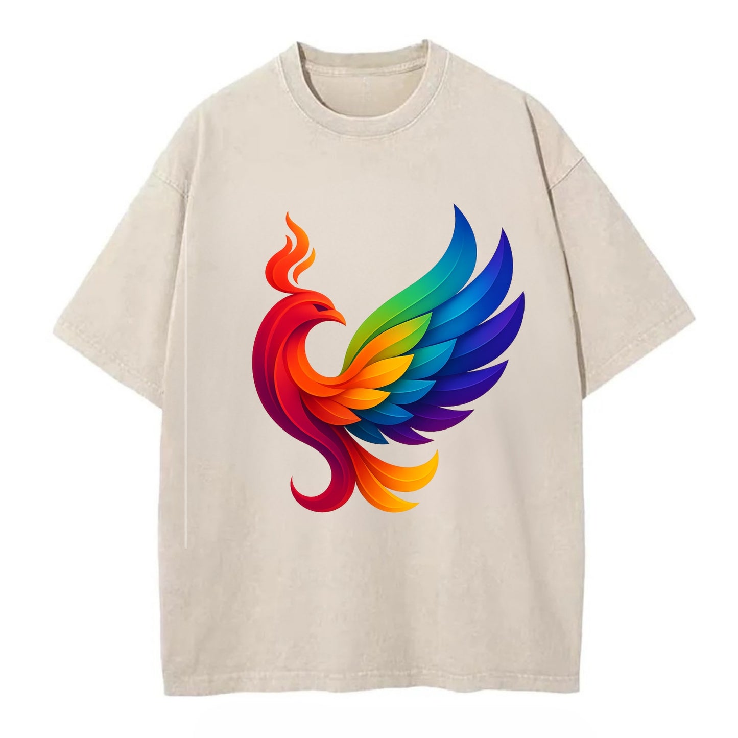 Liberation Bird - Phoenix with each feat - Vintage T-shirt - Off White