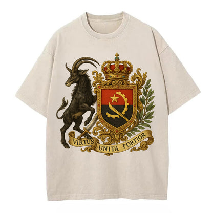 Angola Giant Sable Emblem  - Vintage T-shirt - Off White