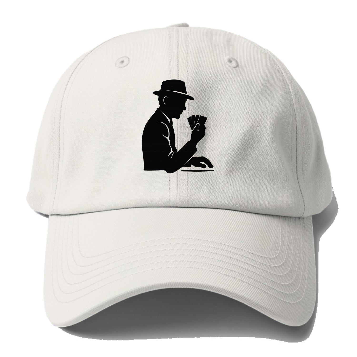 Poker player with cards close - Baseball Cap - Off White