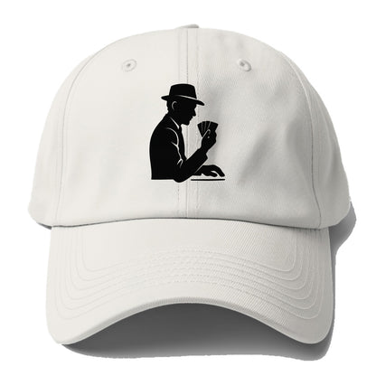 Poker player with cards close - Baseball Cap - Off White