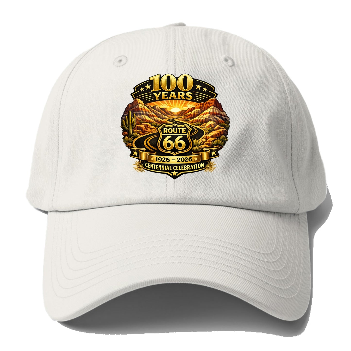 PAINTED DESERT | Colorful desert landscape | Route 66 winding through | Natural - Baseball Cap - Off White