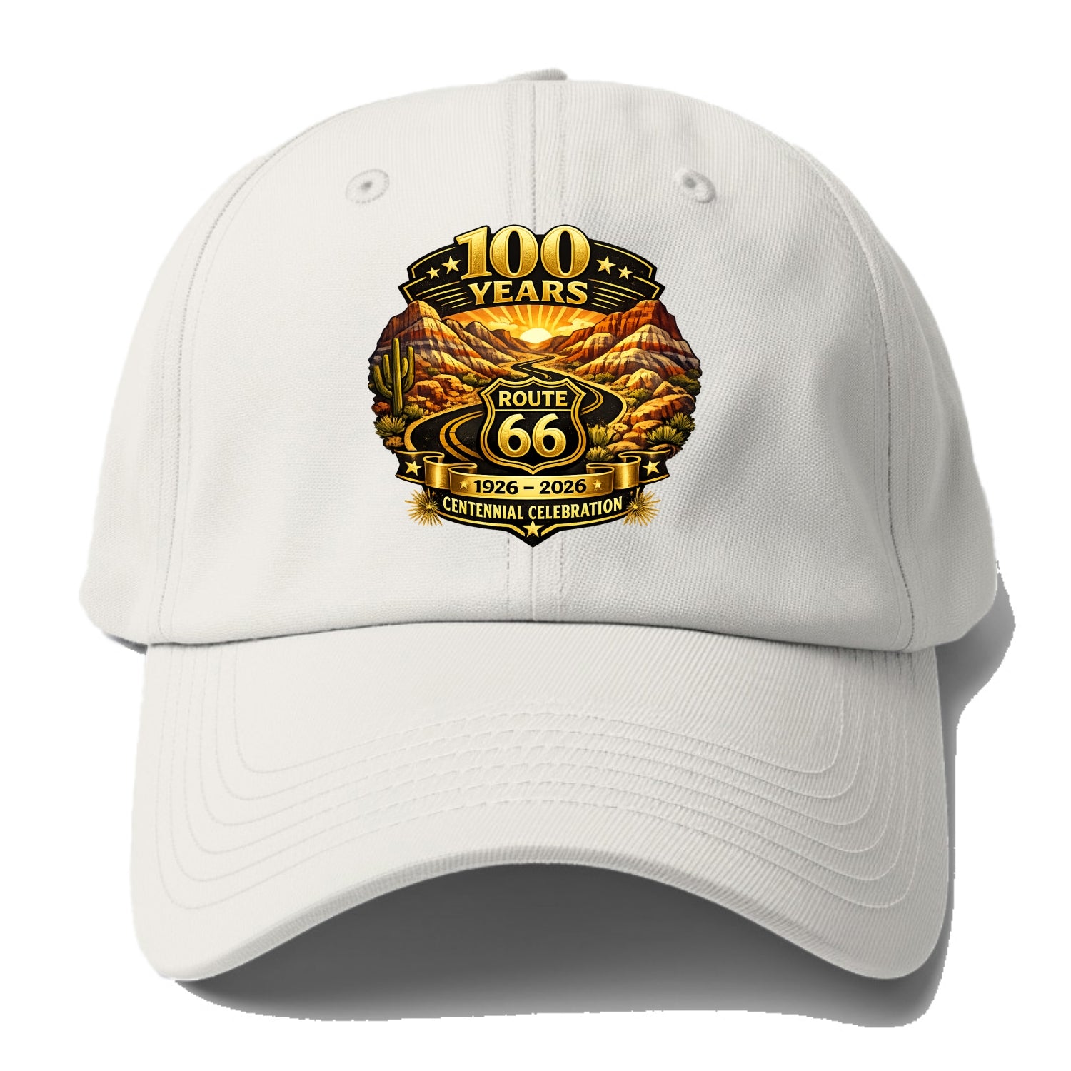 PAINTED DESERT | Colorful desert landscape | Route 66 winding through | Natural - Baseball Cap - Off White