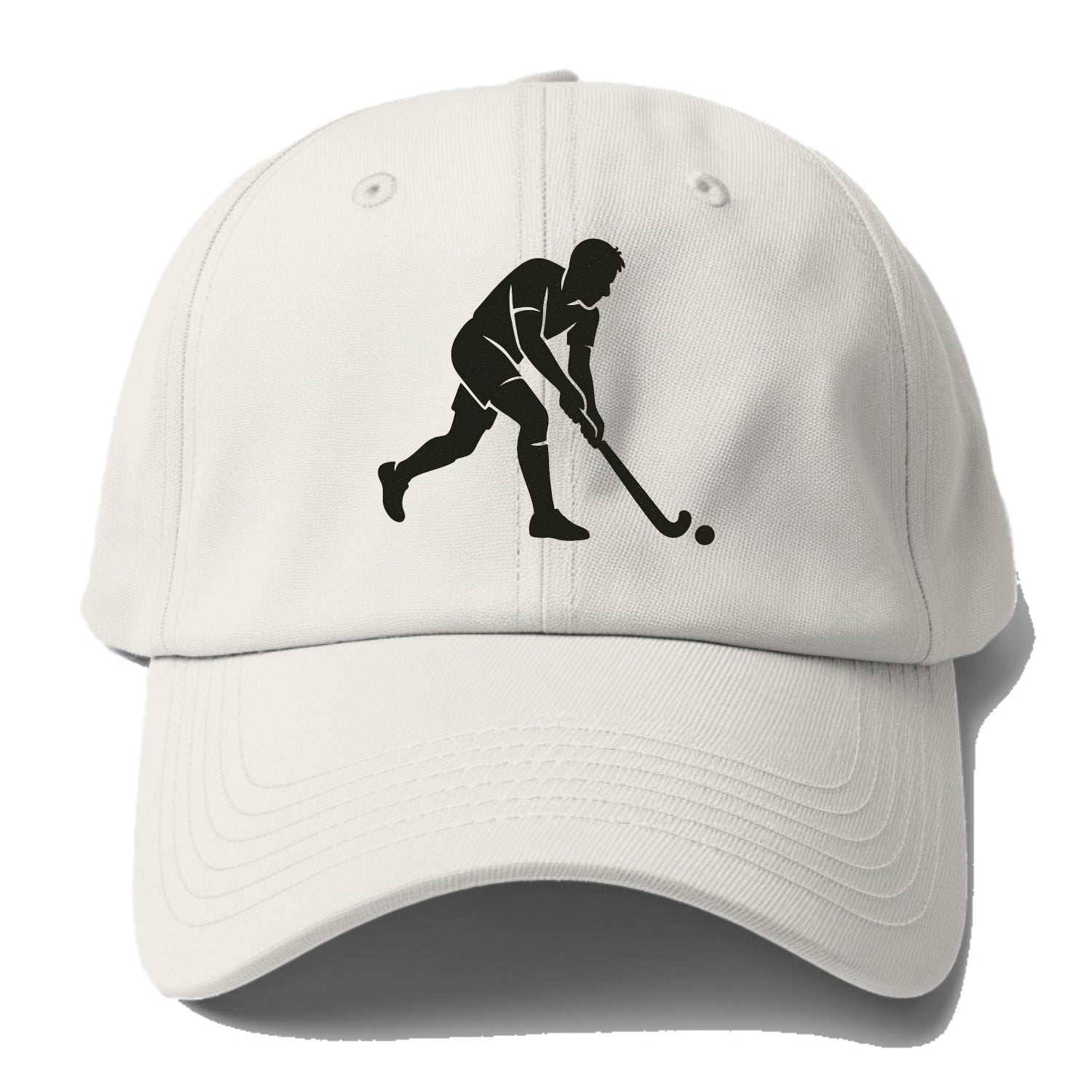 Field hockey player striking the ball - Baseball Cap - Off White
