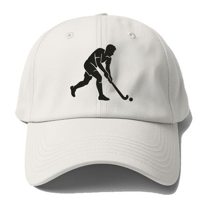 Field hockey player striking the ball - Baseball Cap - Off White