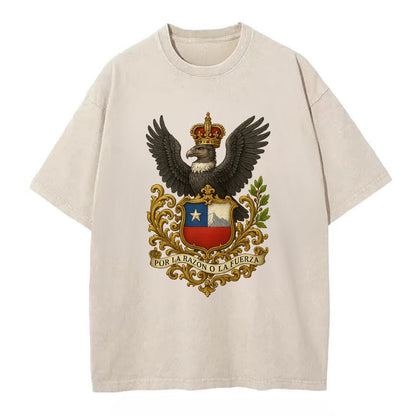 Chile Andean Condor Emblem  - Vintage T-shirt - Off White