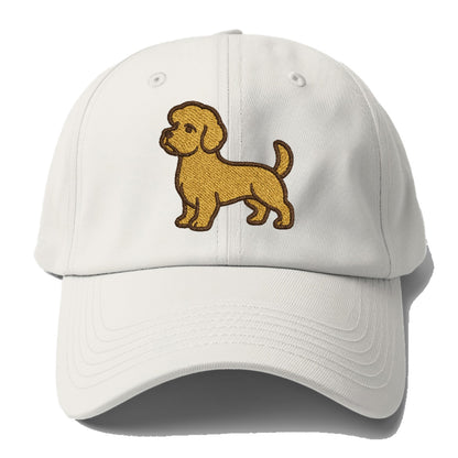 Dandie Dinmont Terrier Mustard Colored Pose Baseball Cap For Big Heads - Off White