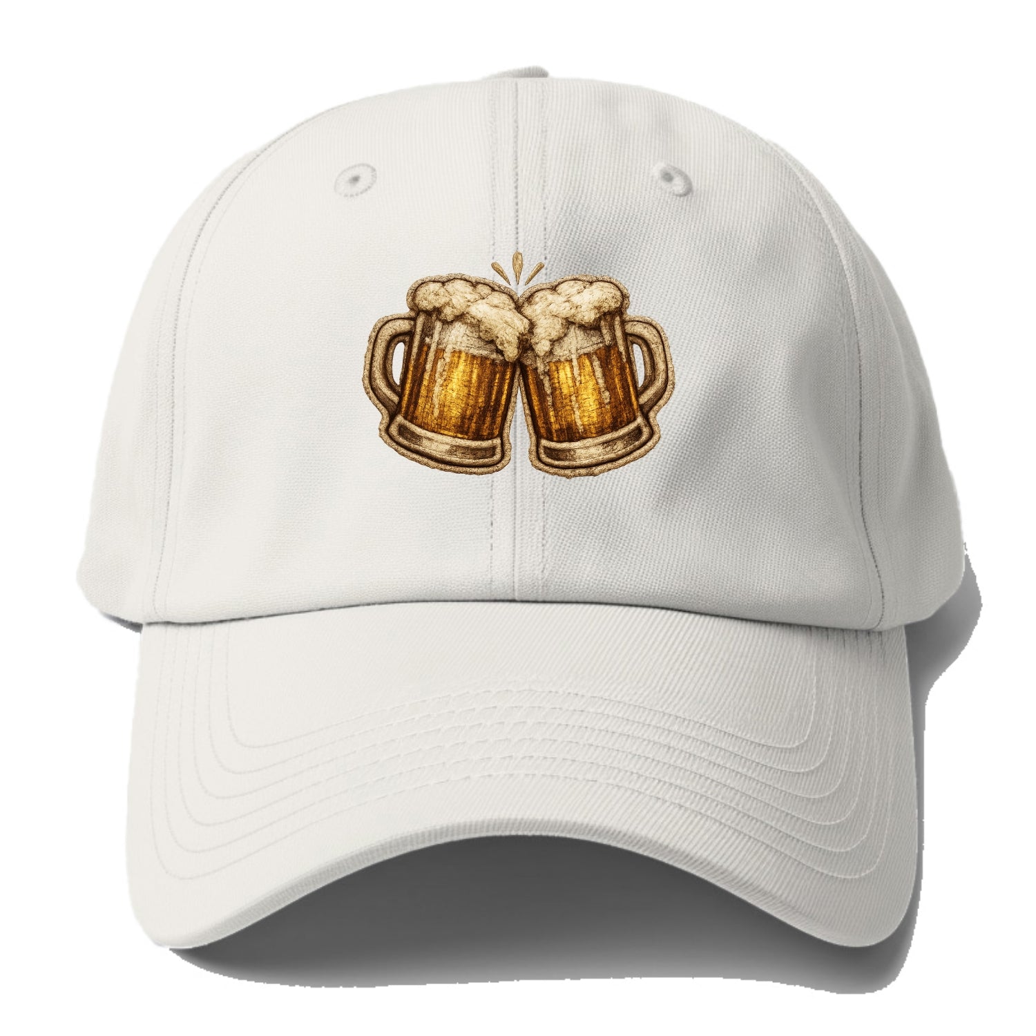 BEER MUG CHEERS - frosty beer stein in gold and amber , brewery - Baseball Cap - Off White