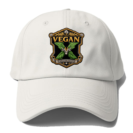 VEGAN X - plant-based symbol in green , animal rights - Baseball Cap - Off White