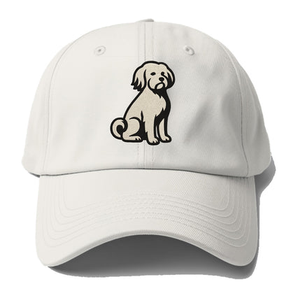 Löwchen - Little Lion Dog white embroide - Baseball Cap For Big Heads - Off White