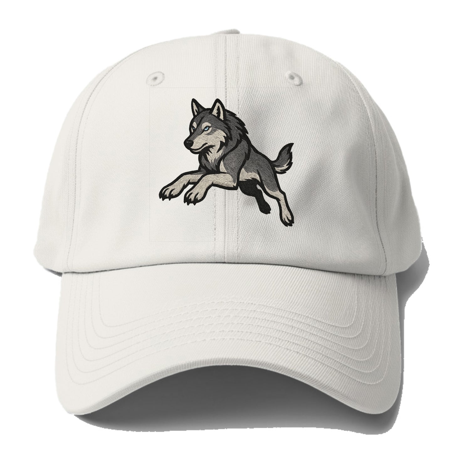 Wolf Leaping Action  - Baseball Cap - Off White