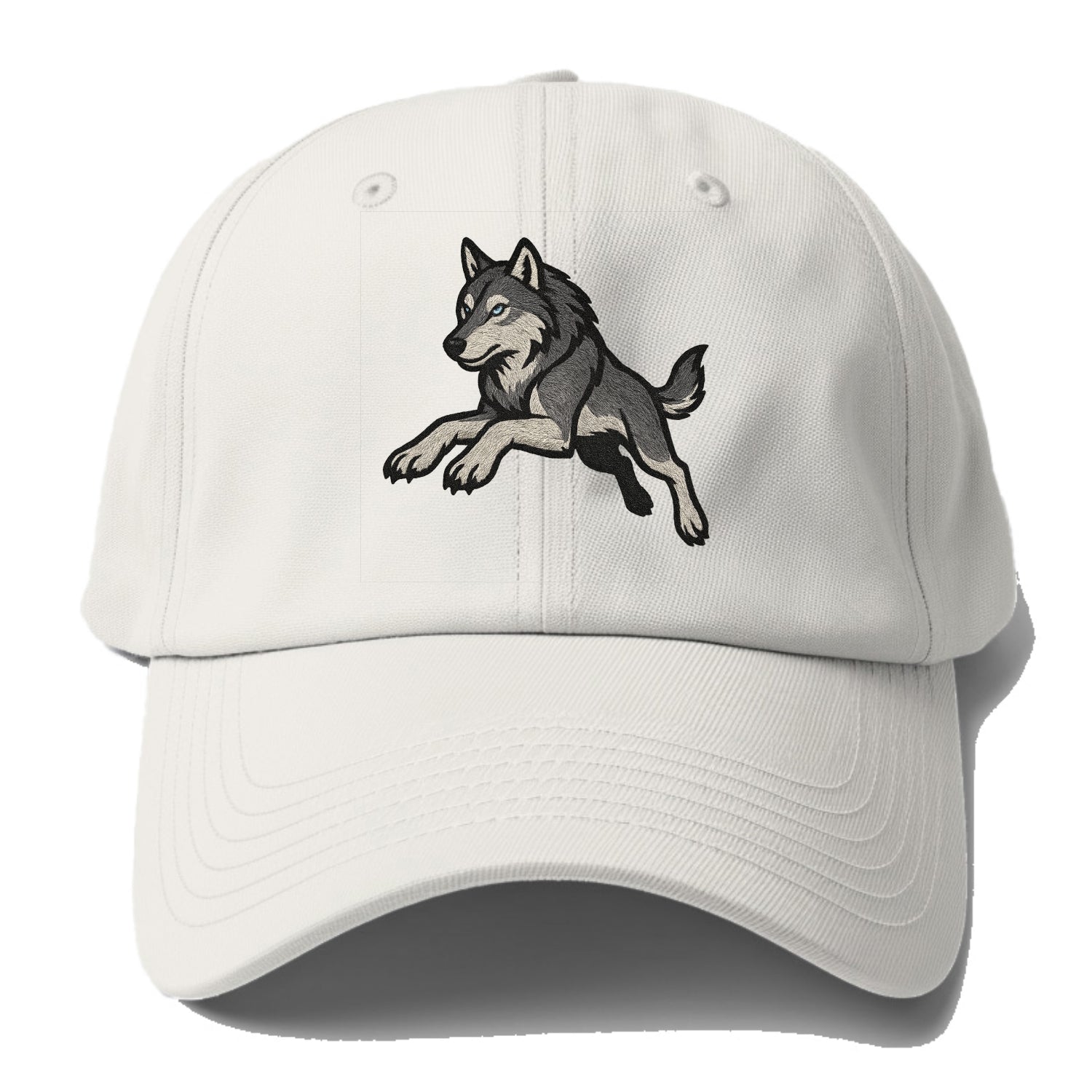 Wolf Leaping Action  - Baseball Cap - Off White