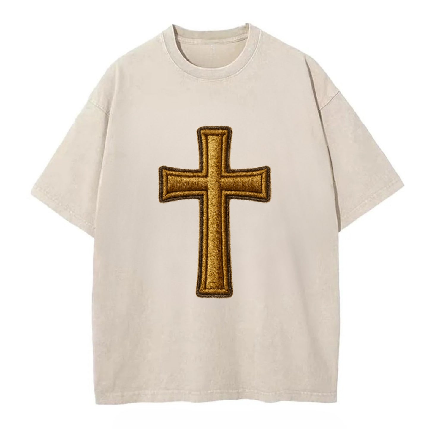 Latin Cross - Vintage T-shirt - Off White