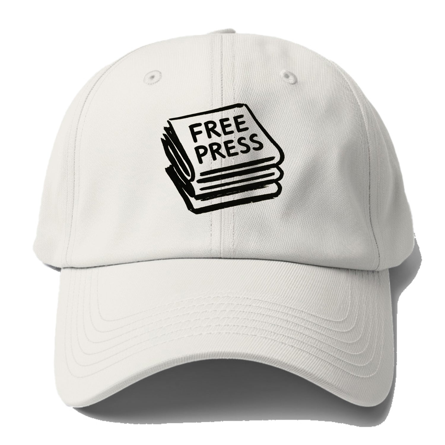 Stack of newspapers - free press bold ink brushstrokes - Baseball Cap For Big Heads - Off White