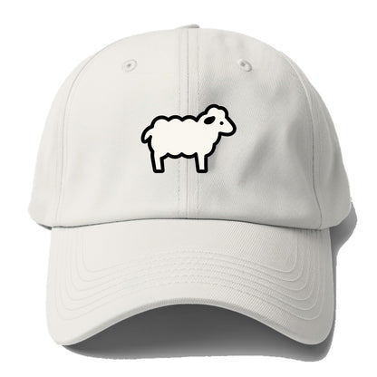 Sheep - White fluffy wool flat side profile - Baseball Cap For Big Heads - Off White