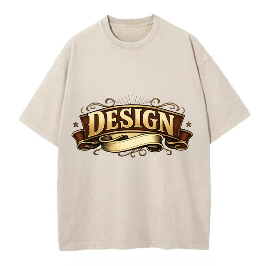 Bold typography design - "DESIGN" - intentional creation, aesthetic planning - Vintage T-shirt - Off White