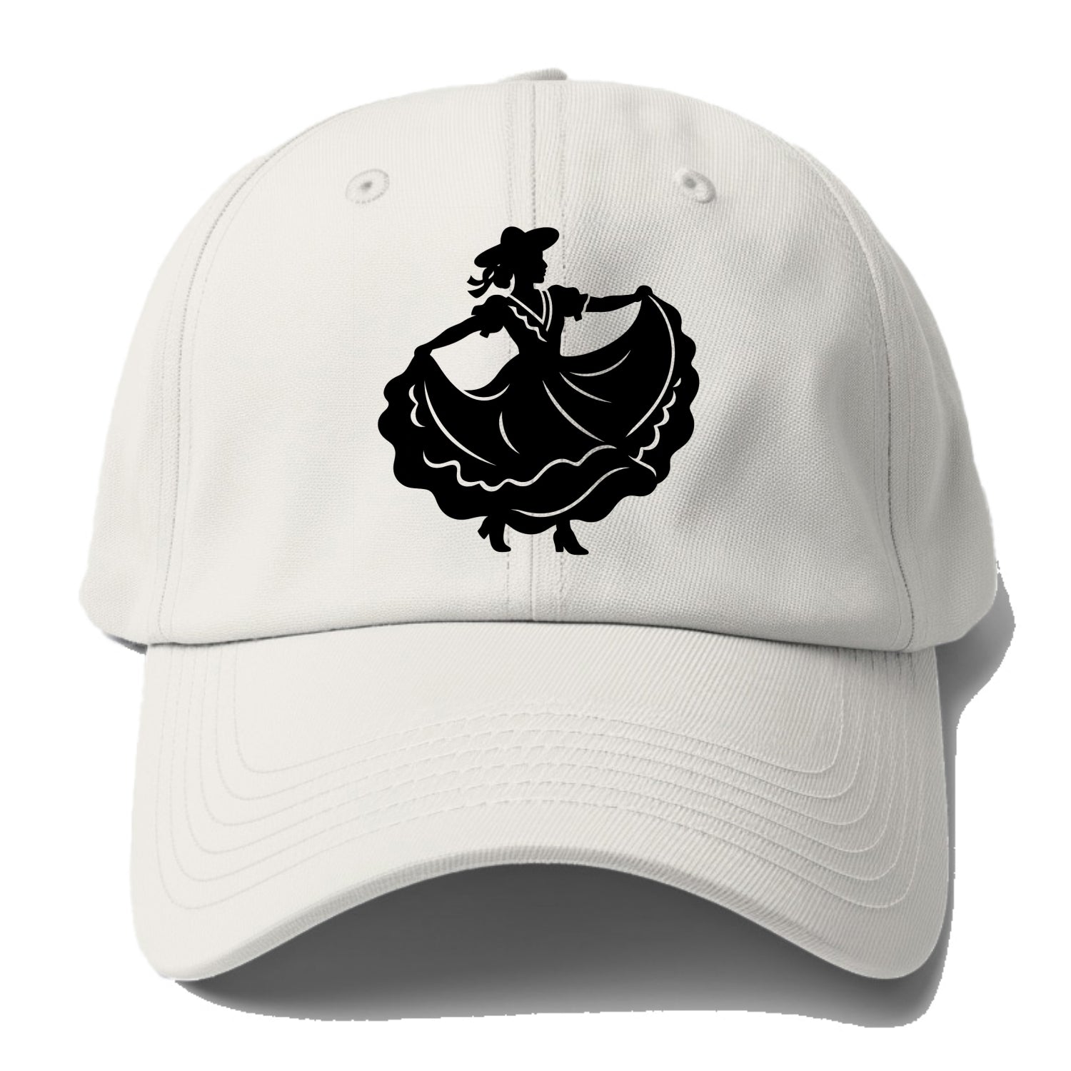 Mexican folk dancer twirling skirt - Baseball Cap - Off White