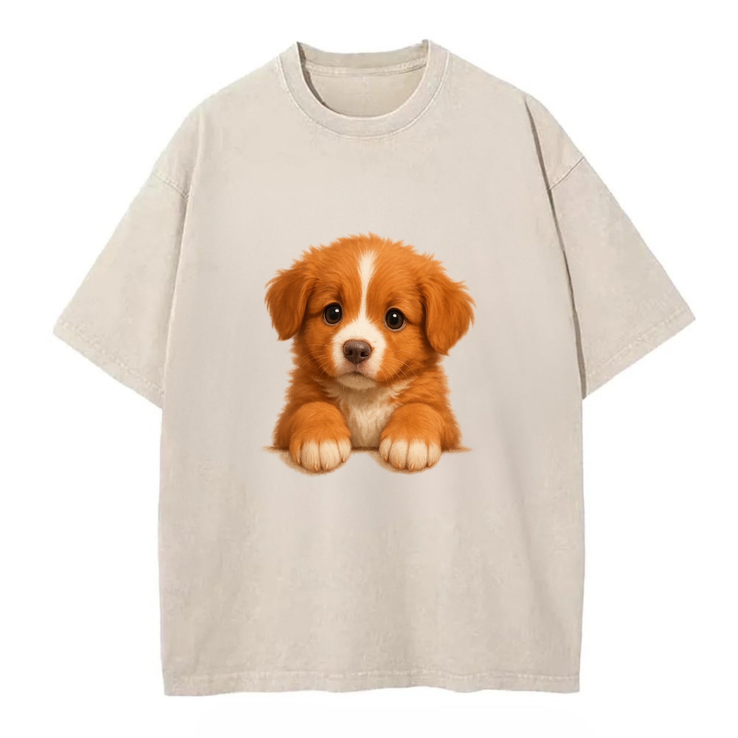 Nova Scotia Duck Tolling Retriever  - Vi - Vintage T-shirt - Off White