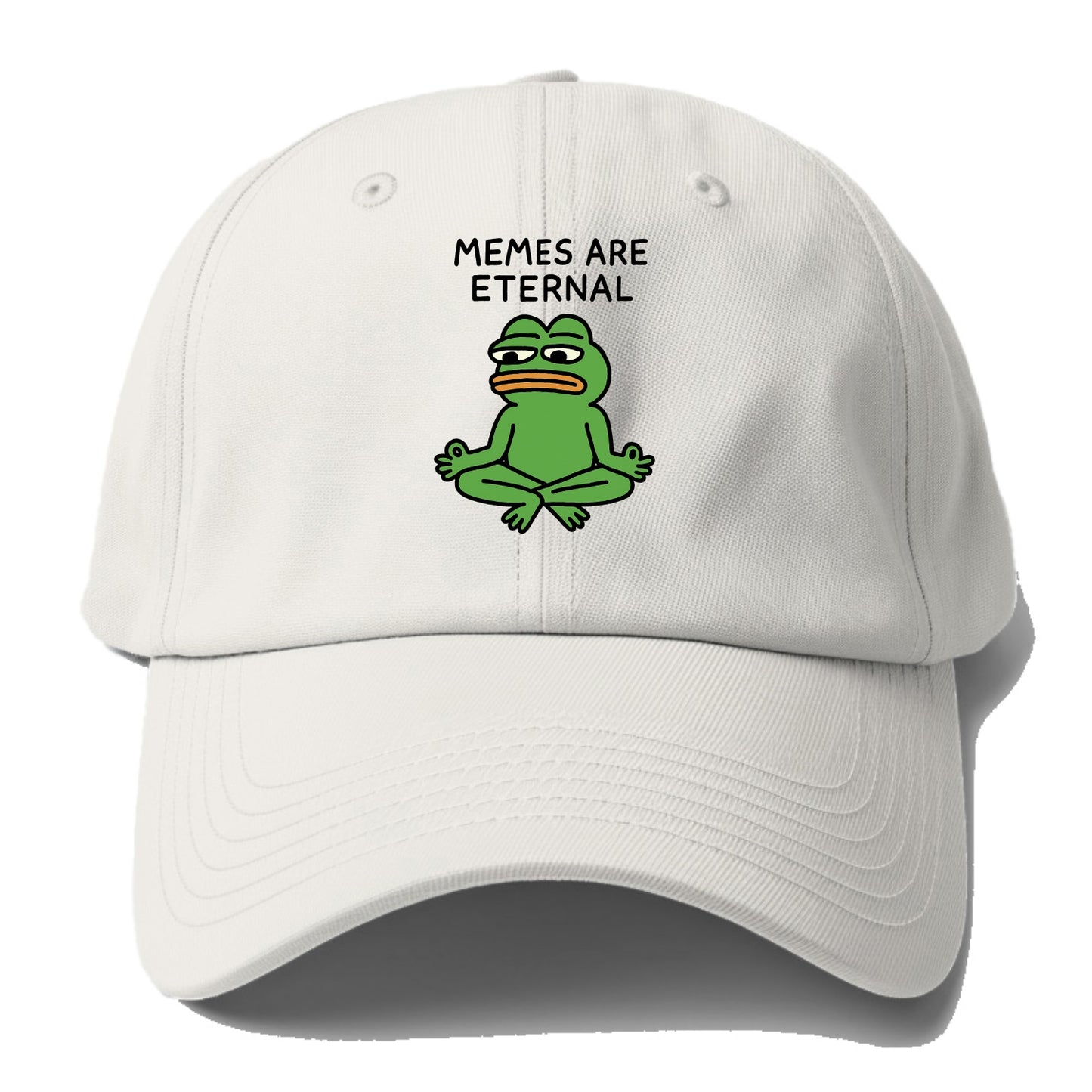 MEMES ARE ETERNAL | Immortal pepe meditating - Baseball Cap For Big Heads - Off White