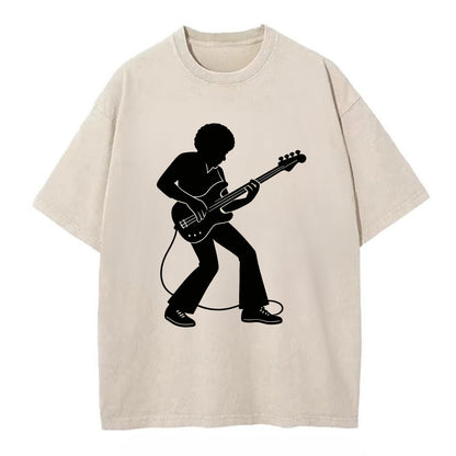 Bass guitarist slap technique - Vintage T-shirt - Off White
