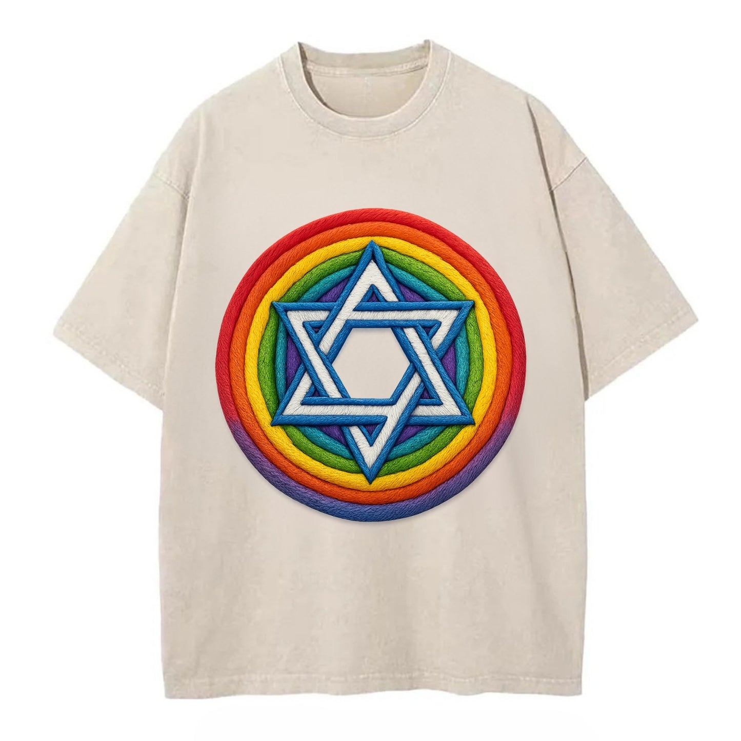Star of David  - Vintage T-shirt - Off White