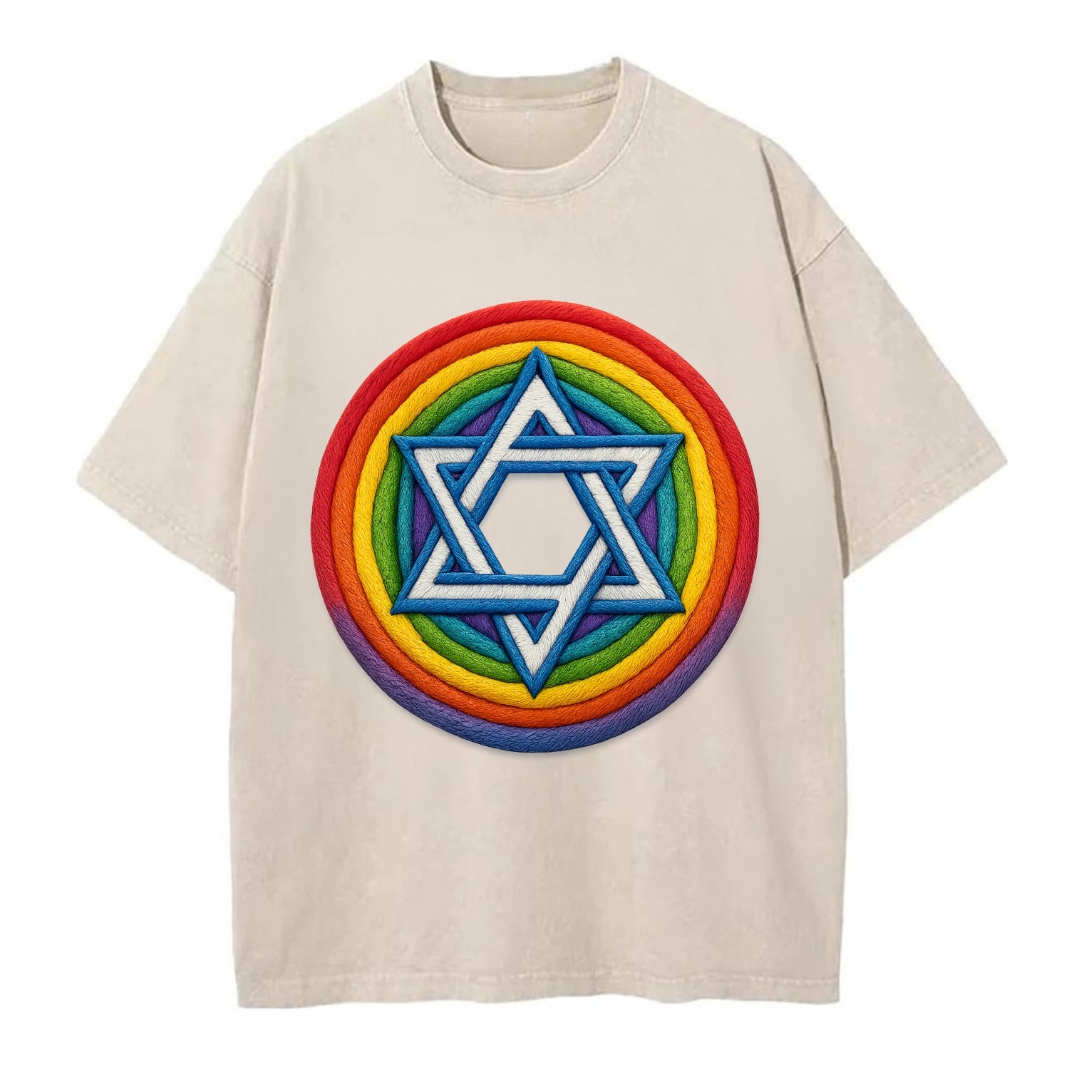 Star of David  - Vintage T-shirt - Off White