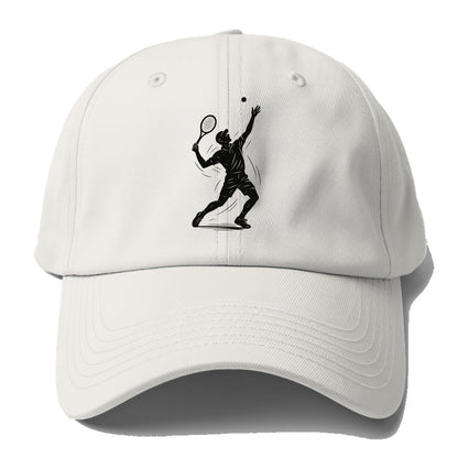 Tennis player serving with powerful form - Baseball Cap - Off White