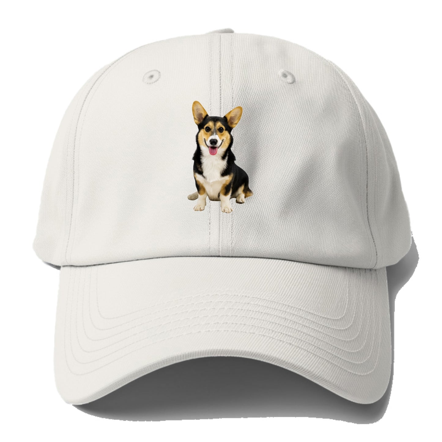 Tricolor Corgi - Baseball Cap - Off White