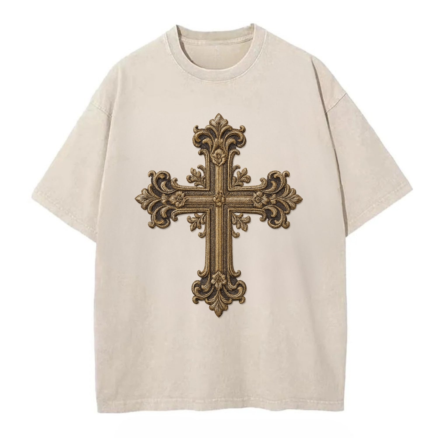 Victorian Cross  - Vintage T-shirt - Off White