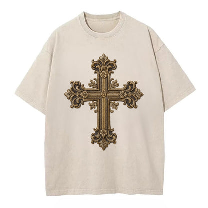 Victorian Cross  - Vintage T-shirt - Off White