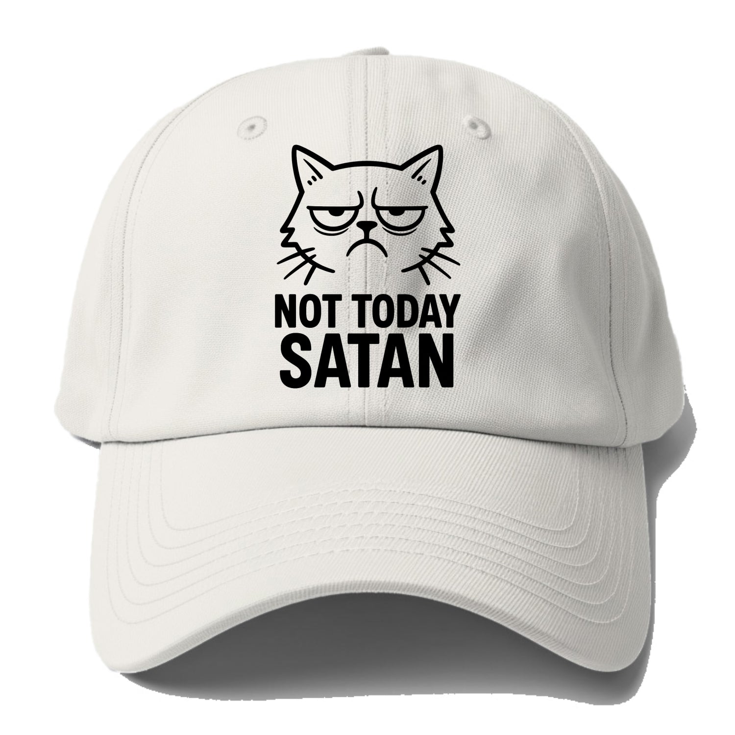 Monday Mood Cat - Baseball Cap For Big Heads - Off White