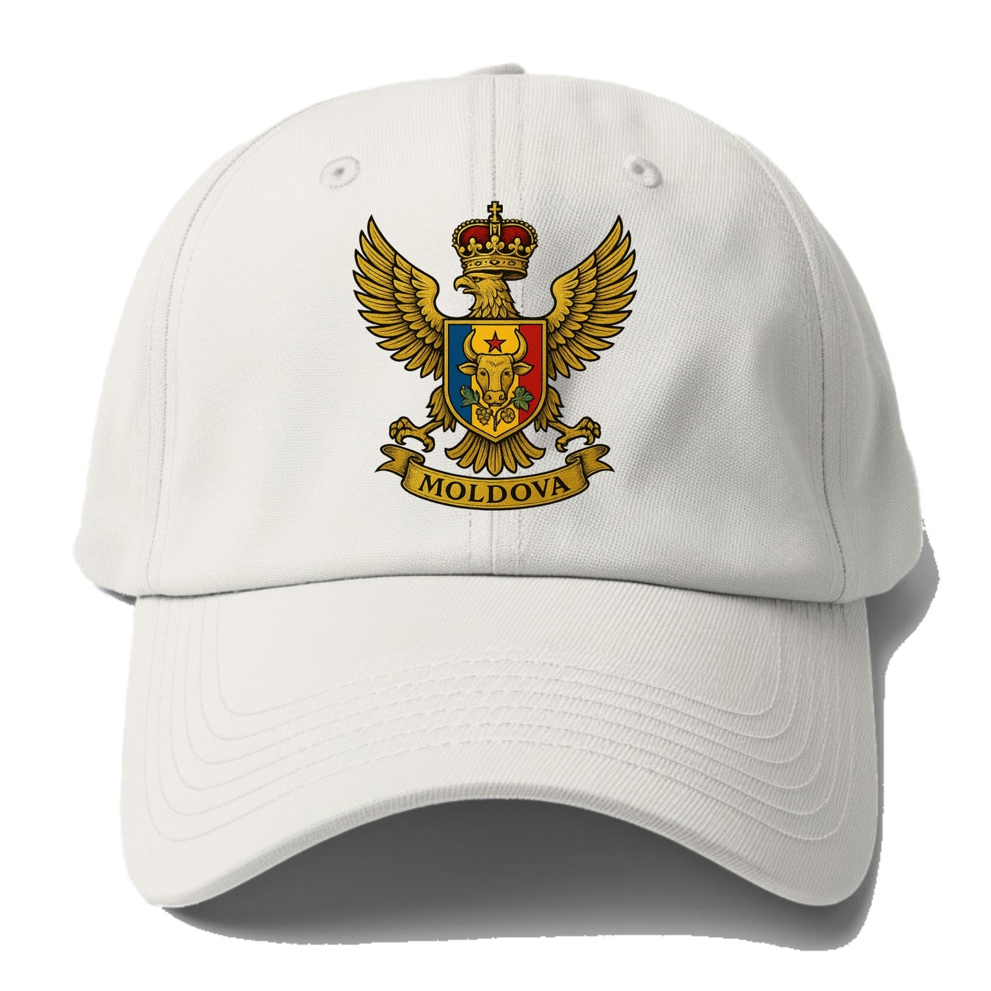 Moldova Heritage Badge  - Baseball Cap - Off White
