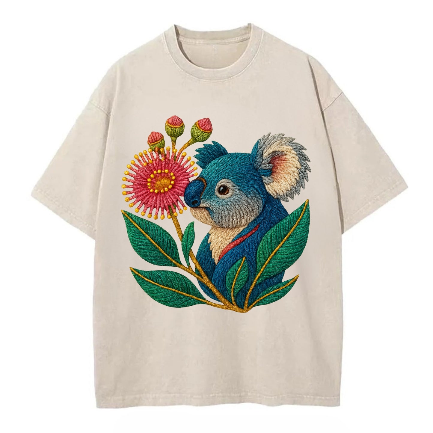 Koala Eucalyptus Bloom - Vintage T-shirt - Off White