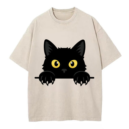 Black Cat  - Vintage T-shirt - Off White