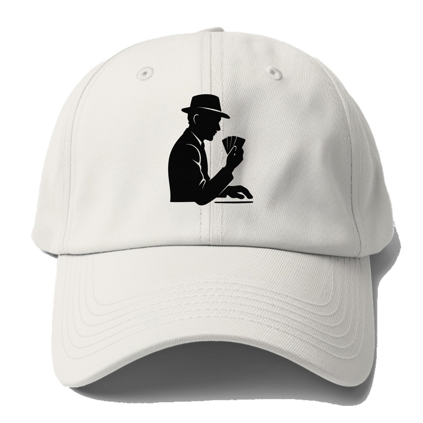 Poker player with cards close - Baseball Cap For Big Heads - Off White