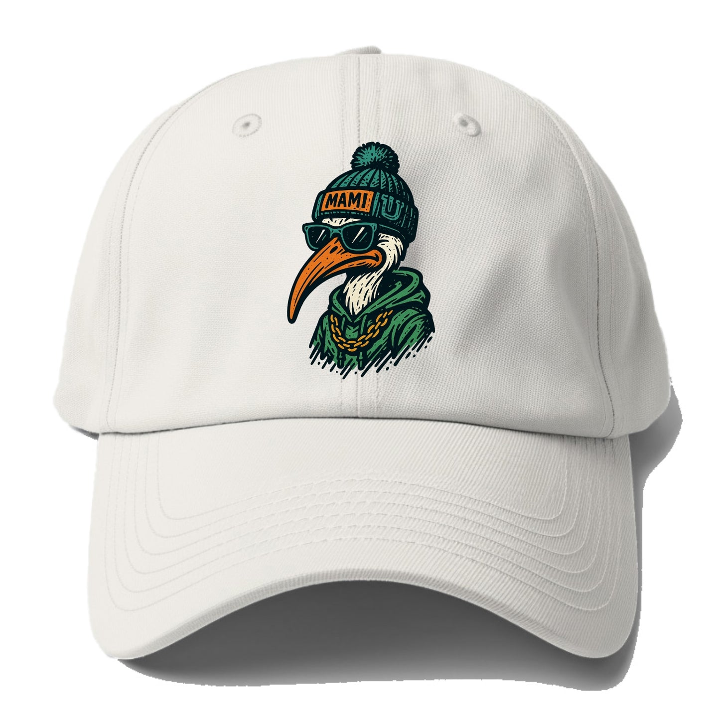 Coral Gables Ibis wearing Miami beanie with U patch - Baseball Cap - Off White