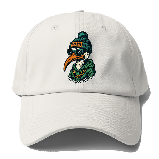 Coral Gables Ibis wearing Miami beanie with U patch - Baseball Cap - Off White