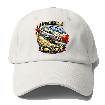 P 51 Mustang Rise Above - Baseball Cap For Big Heads - Off White