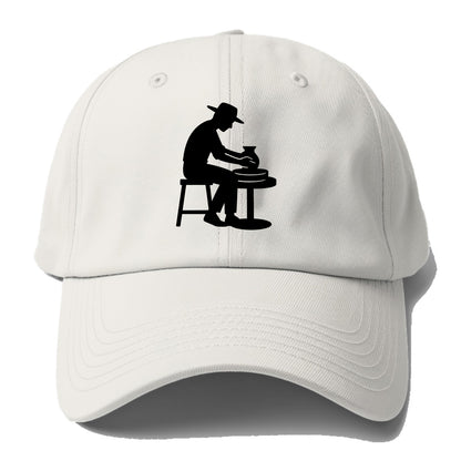 Potter shaping clay on wheel - Baseball Cap For Big Heads - Off White