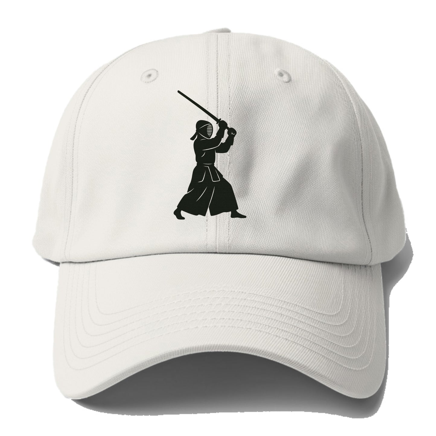 Kendo swordsman in striking stance - Baseball Cap For Big Heads - Off White