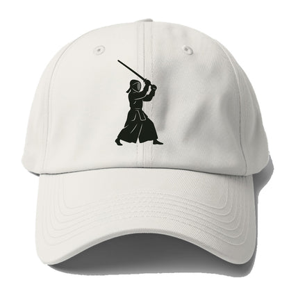 Kendo swordsman in striking stance - Baseball Cap For Big Heads - Off White