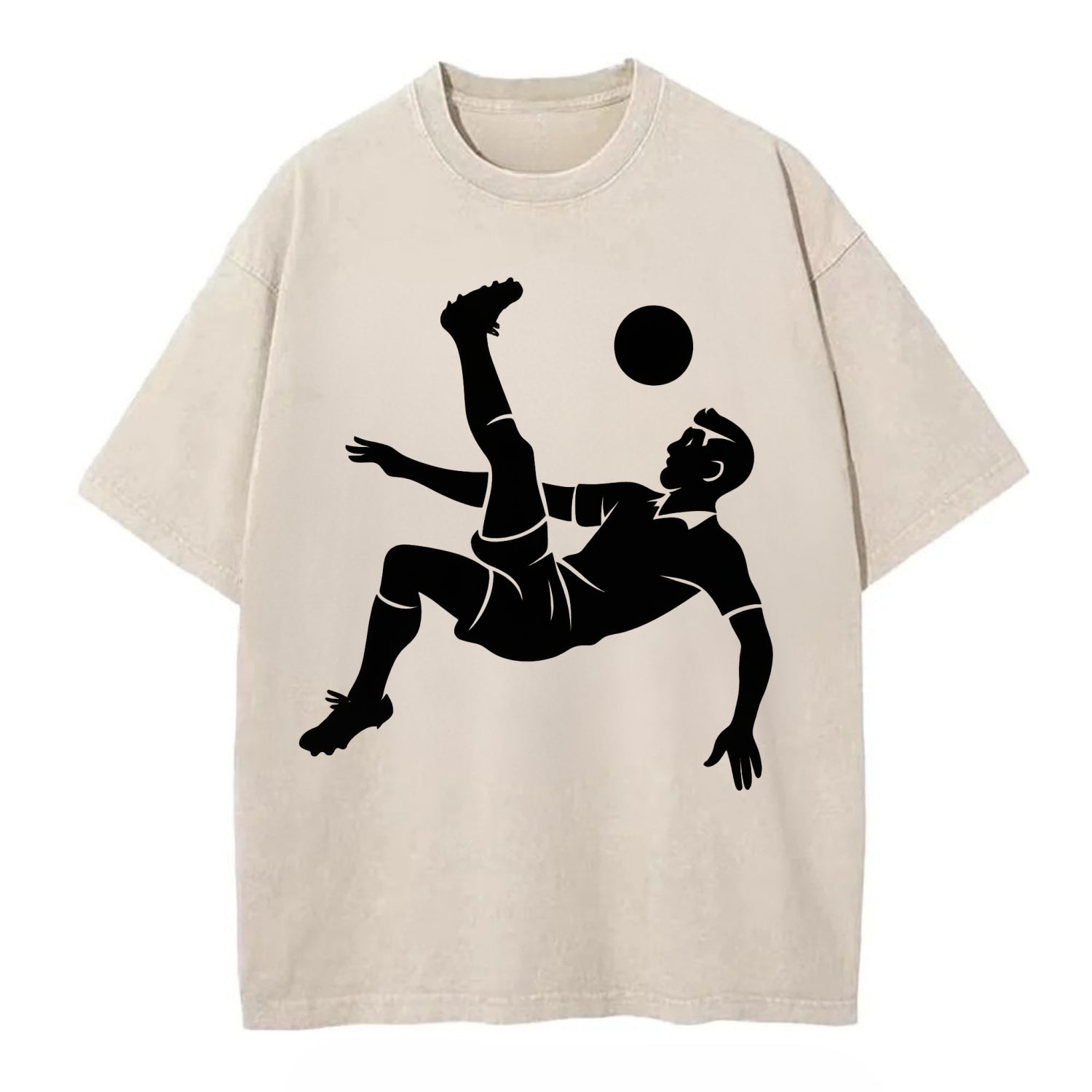 Soccer player doing a bicycle kick - Vintage T-shirt - Off White