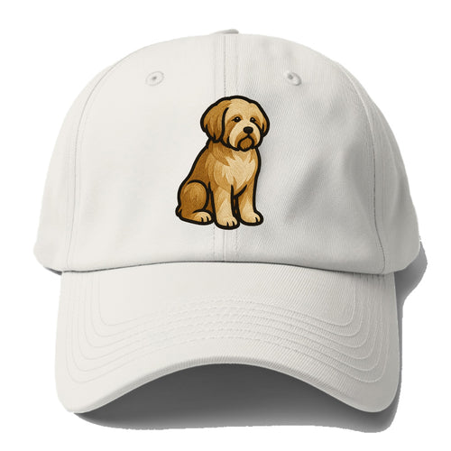 Tibetan Terrier - Gold and white embroidered sitting pose - Baseball Cap