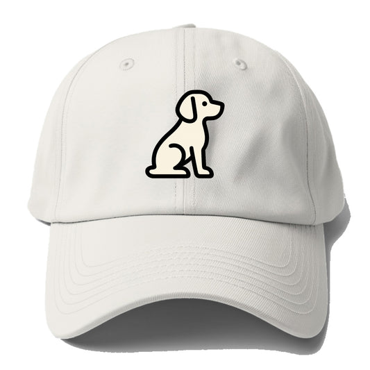 Beagle - Modern minimal sitting pose wit - Baseball Cap - Off White
