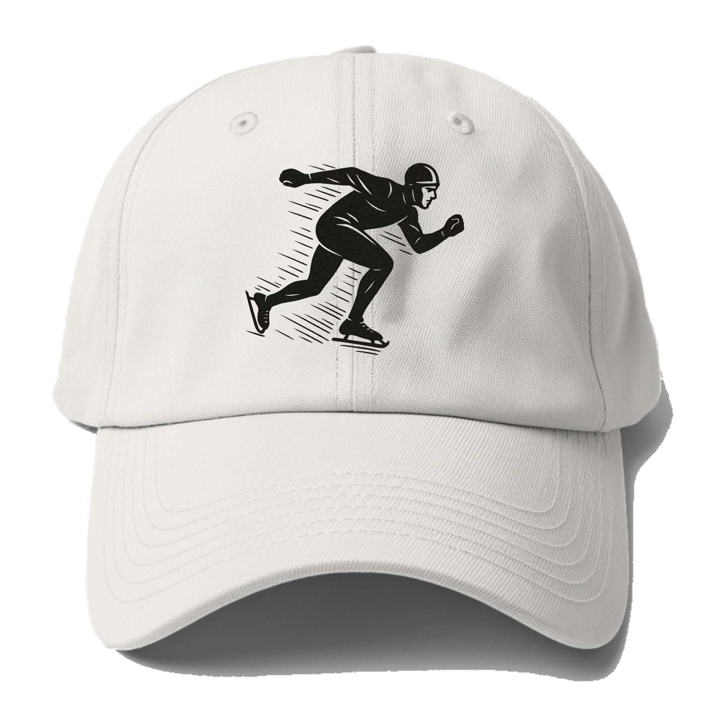 Speed skater in racing crouch - Baseball Cap - Off White
