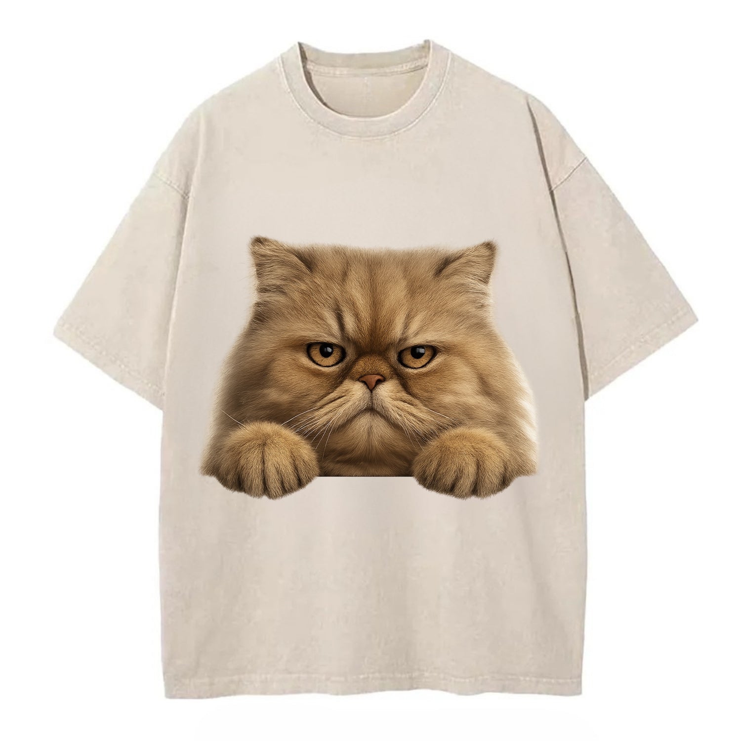 Persian Cat  - Vintage T-shirt - Off White