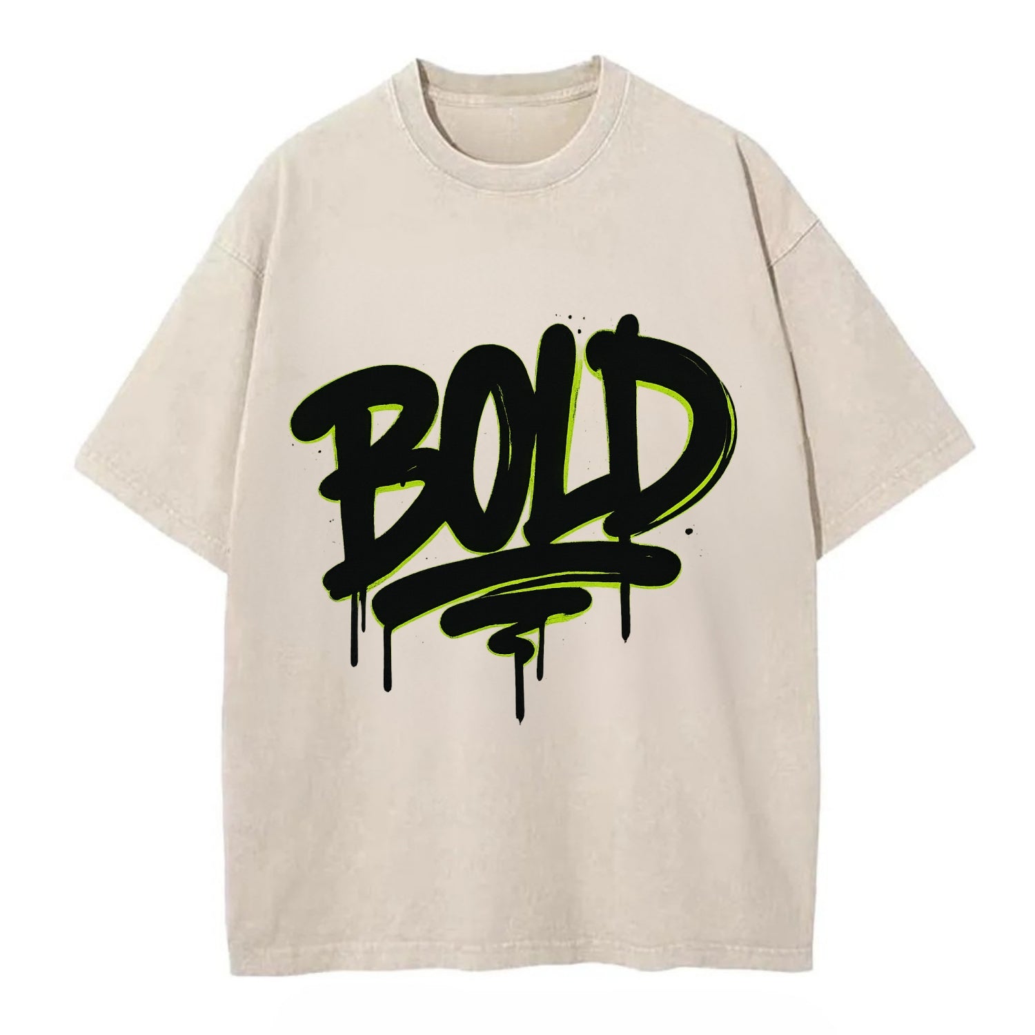 Bold typography design - "BOLD" - courageous, standing out - Vintage T-shirt - Off White