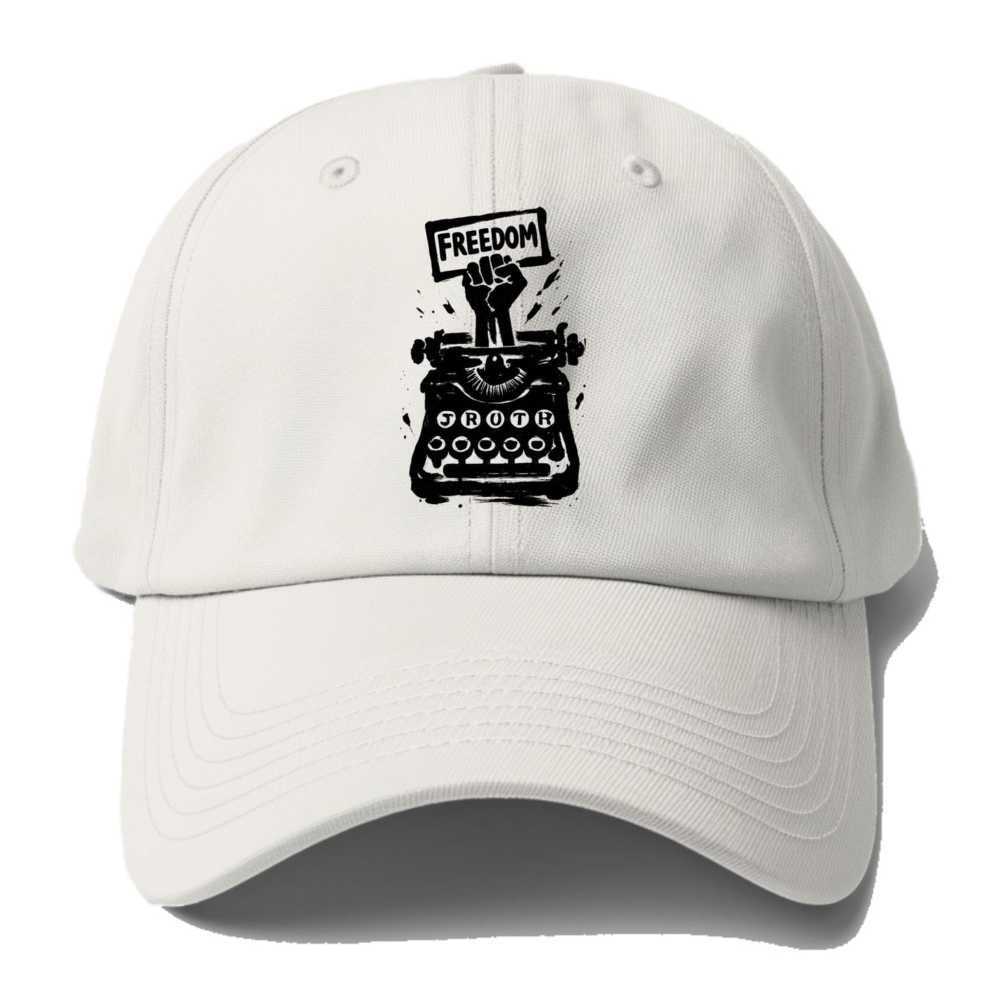 Typewriter keys - journalism and truth ink art - Baseball Cap - Off White